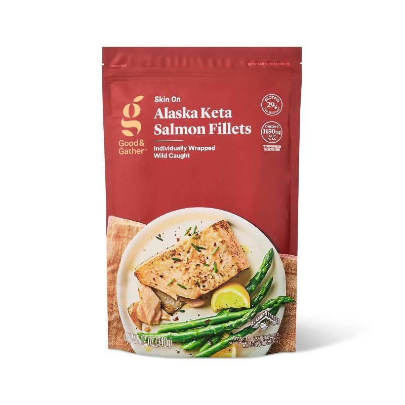Alaska Keta Salmon Skin On Fillets - Frozen - 12oz - Good & Gather™
