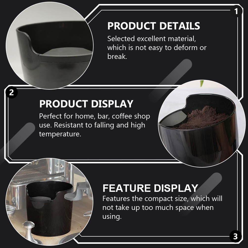 1pc Black Recycling Plastic Coffee Slag Bucket Espresso Dump Bin Coffee Knock Box