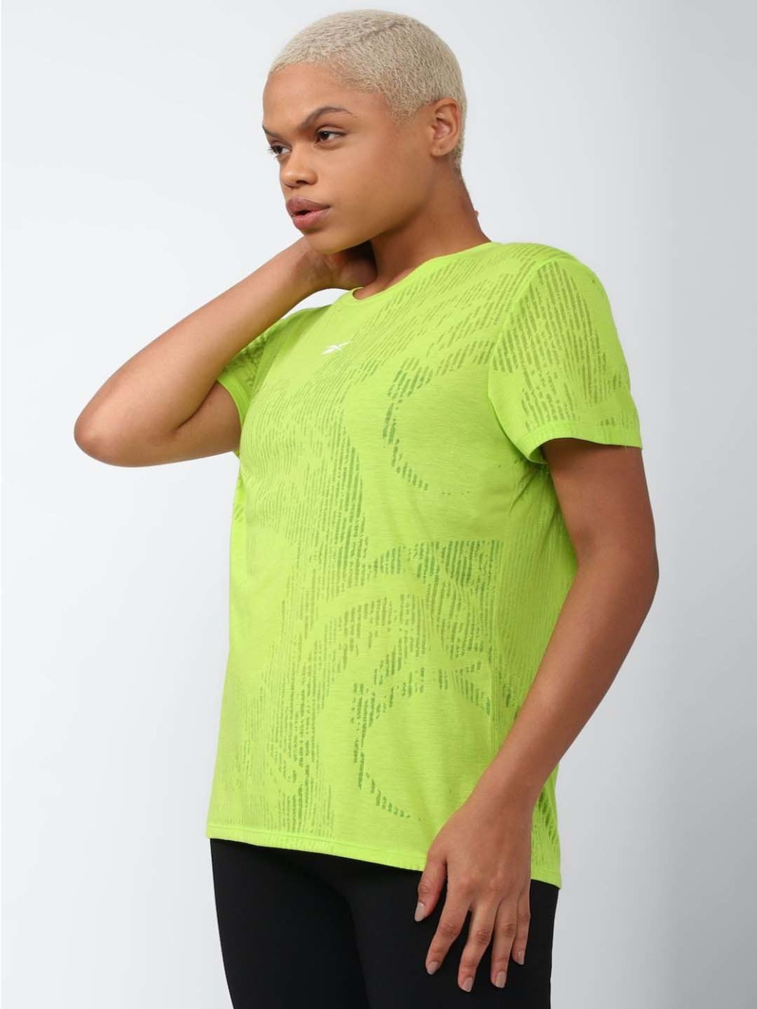 Reebok Green Printed T-Shirt