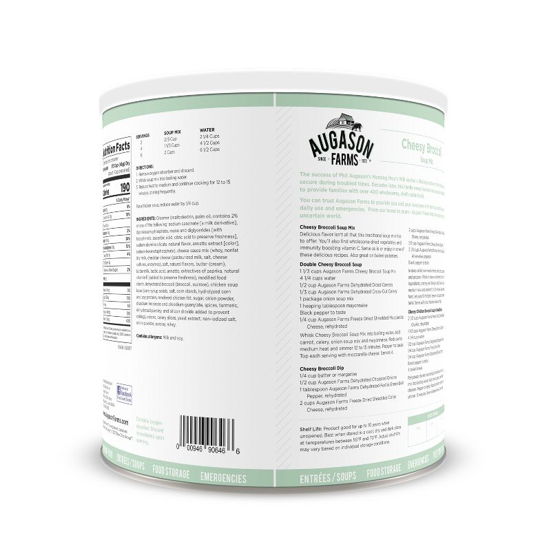 Augason Farms Cheesy Broccoli Soup Mix Emergency Food - 54oz