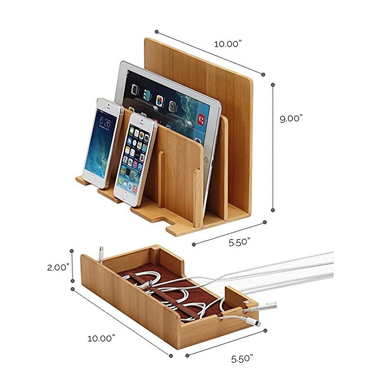 Bamboo MultiDevice Charging Station Dock amp Organizer Multiple Finishes Available for Laptops Tablets and Phones | GUS San Francisco CA