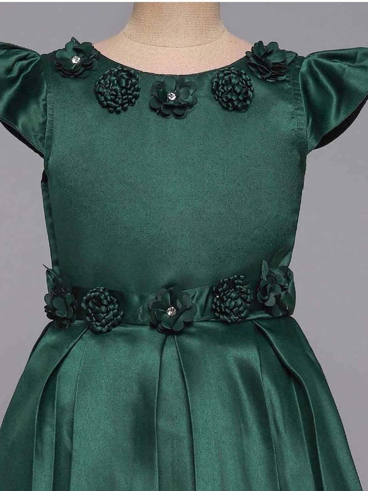 The Magic Wand Kids Green Applique Gown