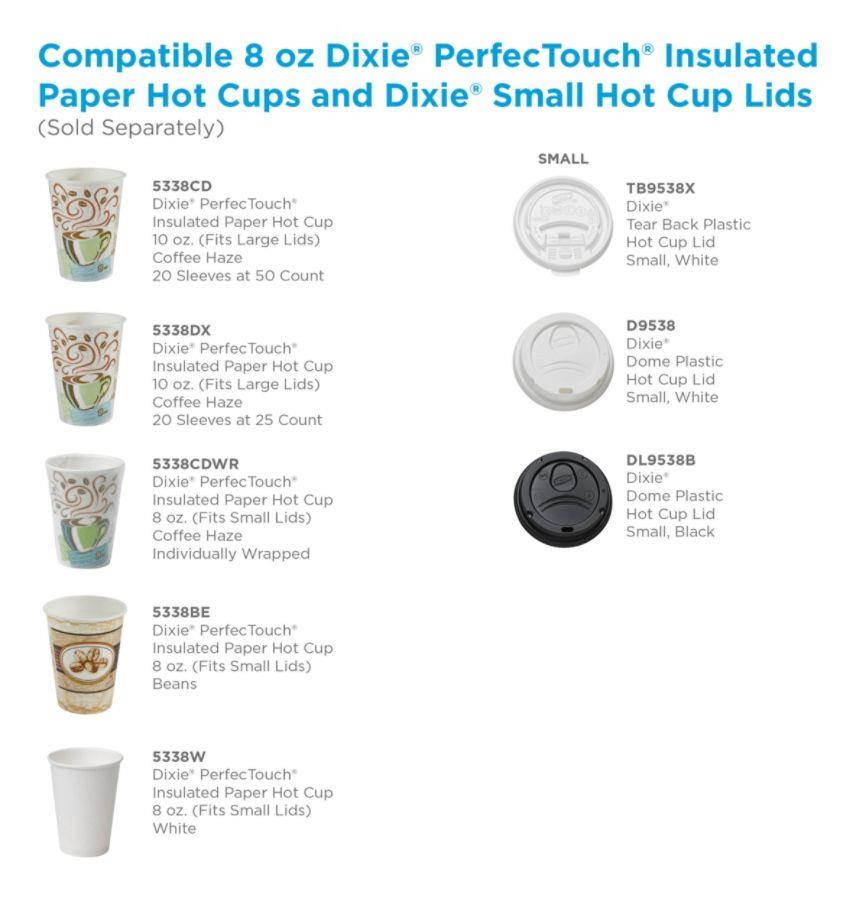 PerfecTouch 5338DX WiseSize Insulated Cup, Coffee Dreams Design, 8 oz Capacity (20 Packs of 25)