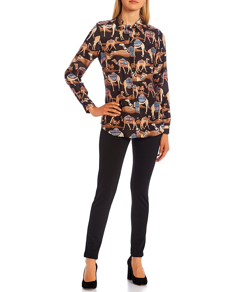 Calessa Floral Embroidered Round Neck Short Sleeve Tunic