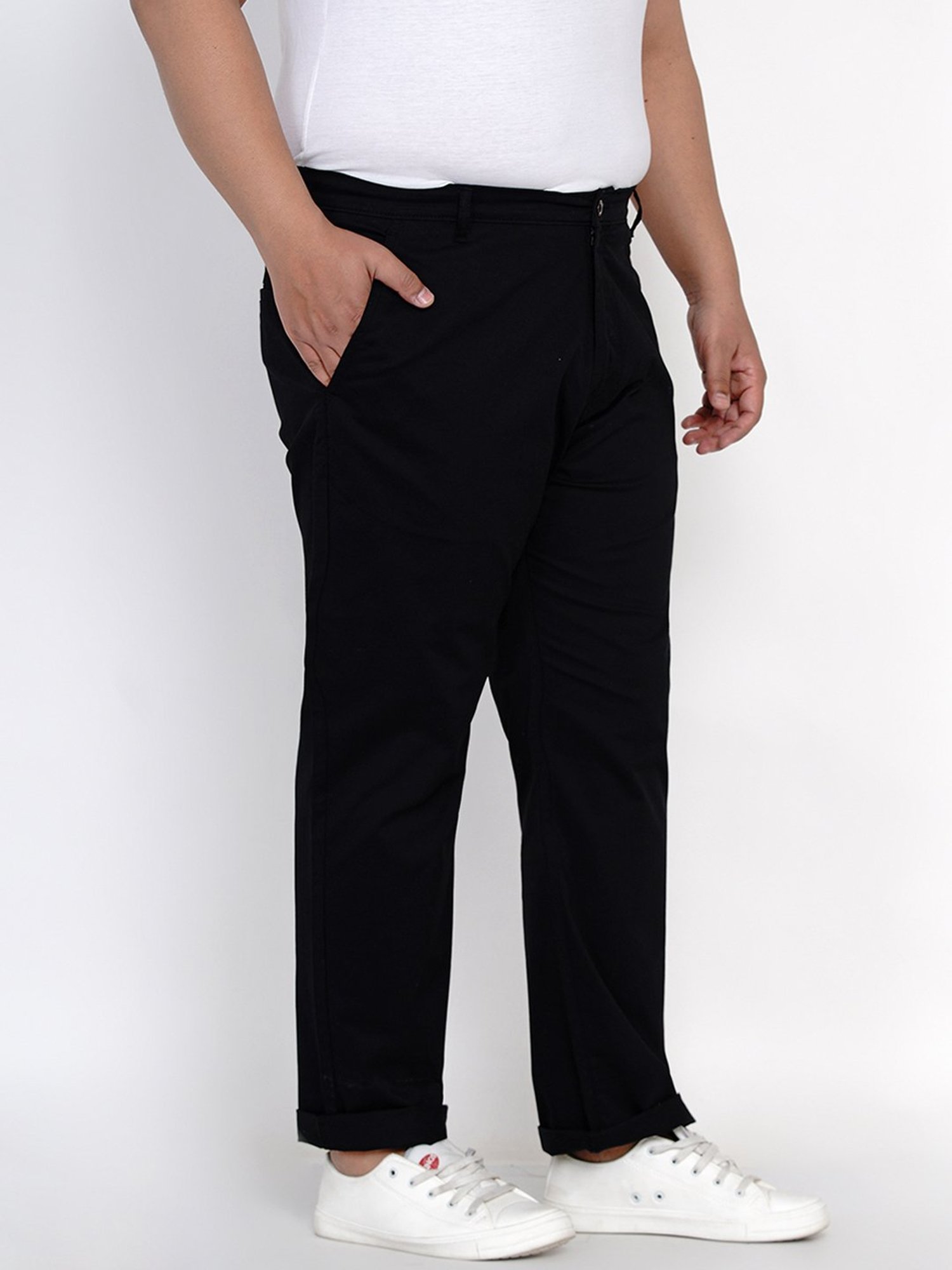 John Pride Black Comfort Fit Chinos