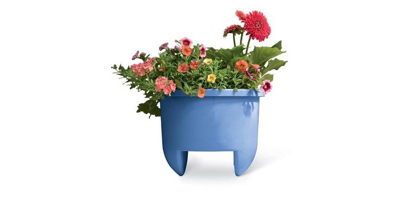 HC Companies 12-Inch Outdoor Plastic Deck Flower Planter Box, Chocolate (2 Pack)