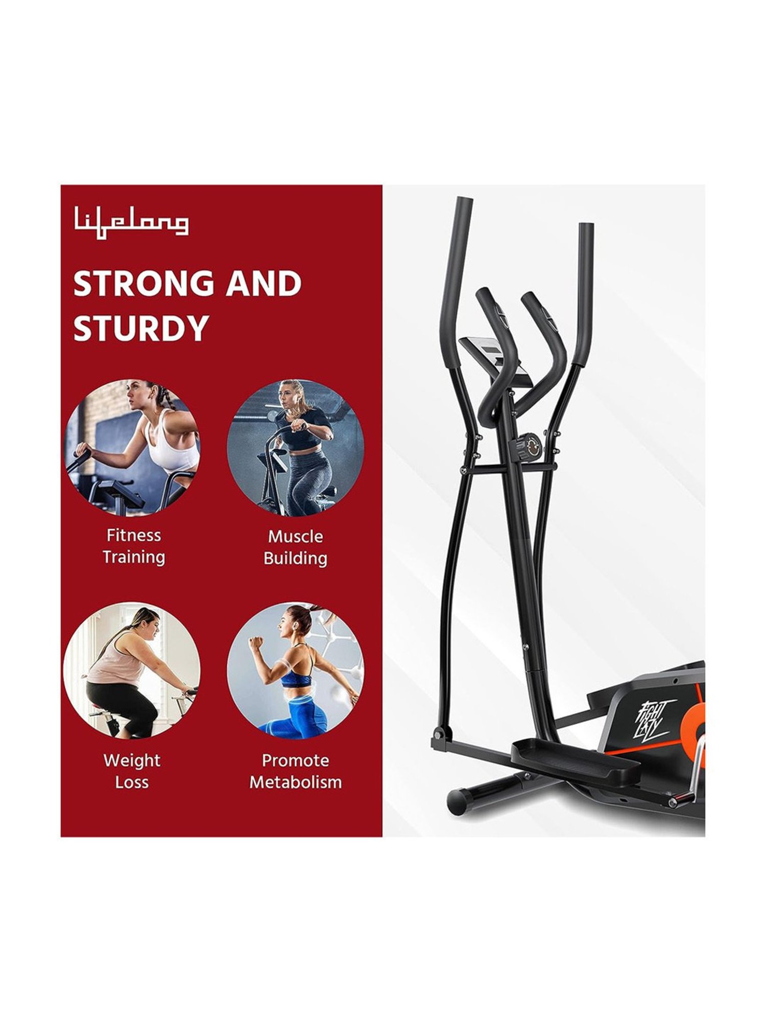 Lifelong Elliptical Cross Exercise Bike (Black) Size - One Size