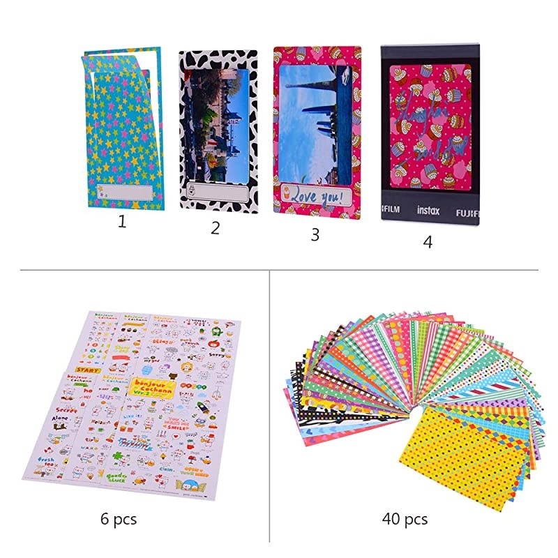 Instax Mini 9 Camera Accessories Bundles Compatible with Fujifilm Instax Mini 9 Mini 8 Mini 8+ Camera with Mini 9 Case,108 Photos Mini Photo Album,etc. (Ice Blue,14 Items)