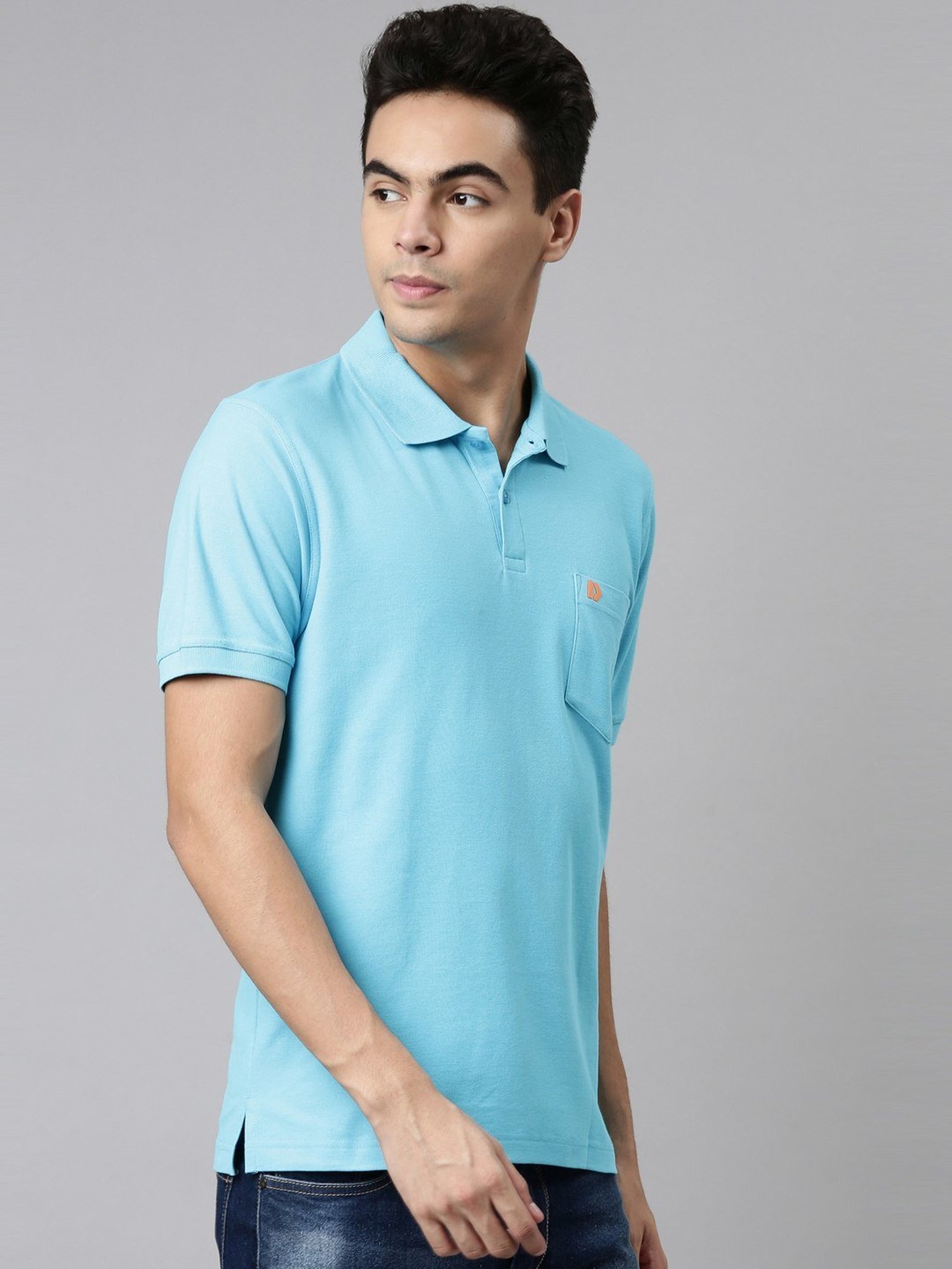 Dixcy Scott Maximus Blue Cotton Regular Fit Polo T-Shirt