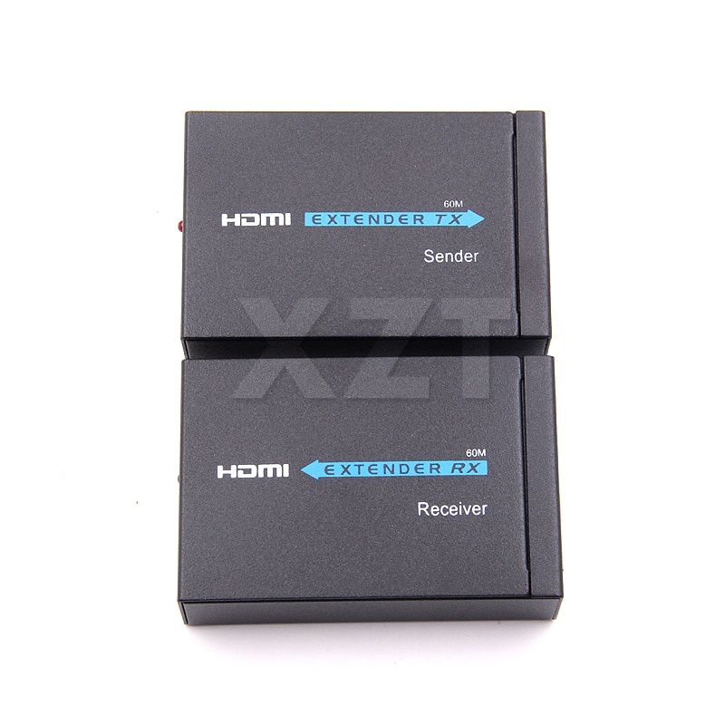 Newest 60M HDMI Extender 1080p 3D HDMI Transmitter Receiver over Cat 5e/6 RJ45 Ethernet Converter US EU Plug