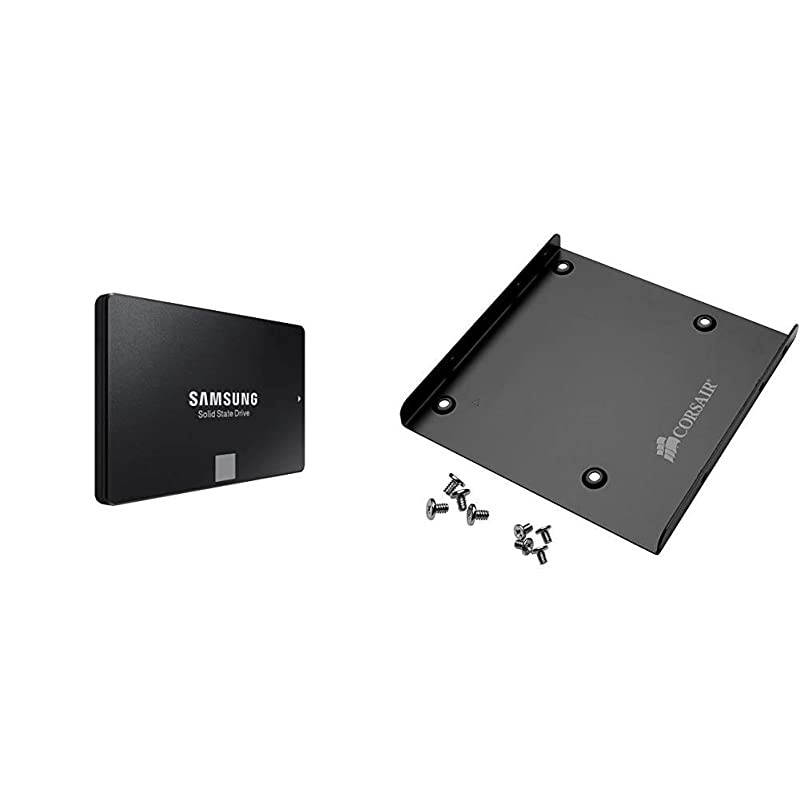860 EVO 500GB 2.5 Inch SATA III Internal SSD (MZ-76E500B/AM) & Corsair SSD Mounting Bracket Kit 2.5" to 3.5" drive bay(CSSD-BRKT1)