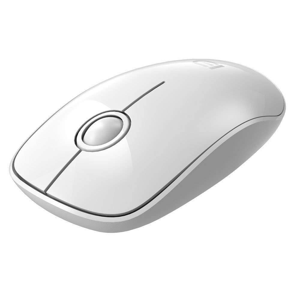 Wireless Mouse, FD V8 2.4G Ultrathin Silent Wireless Mouse with Battery&Nano Receiver 1500 DPI Precise Control for Notebook Computer PC Laptop MacBook and Chromebook (White)