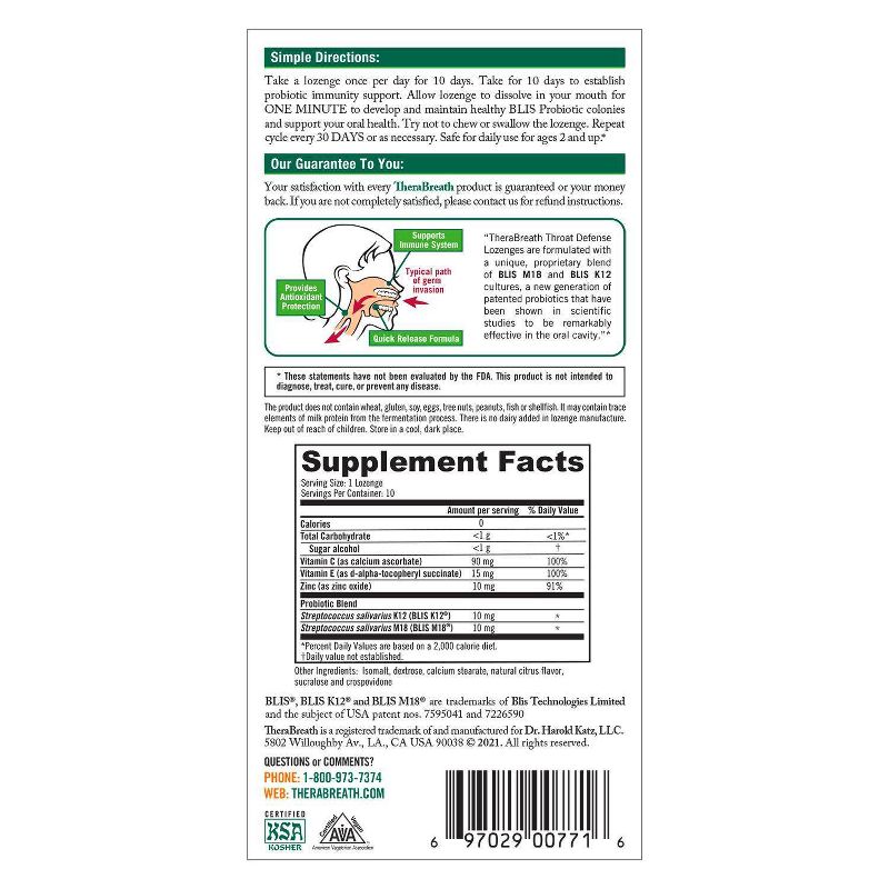 TheraBreath Immunity Support Throat Health Supplement - Citrus Mint - 10 fl oz