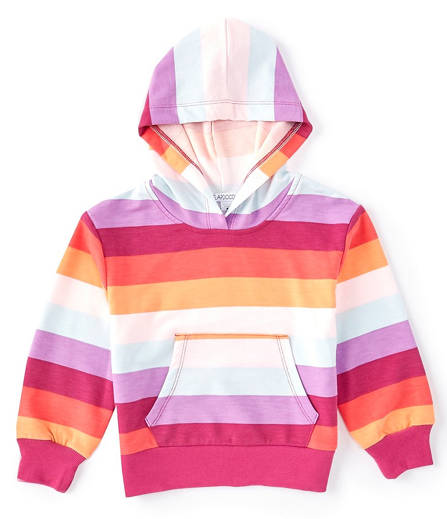 Flapdoodles Little Girls 2T-6X Long Sleeve Stripe Hoodie