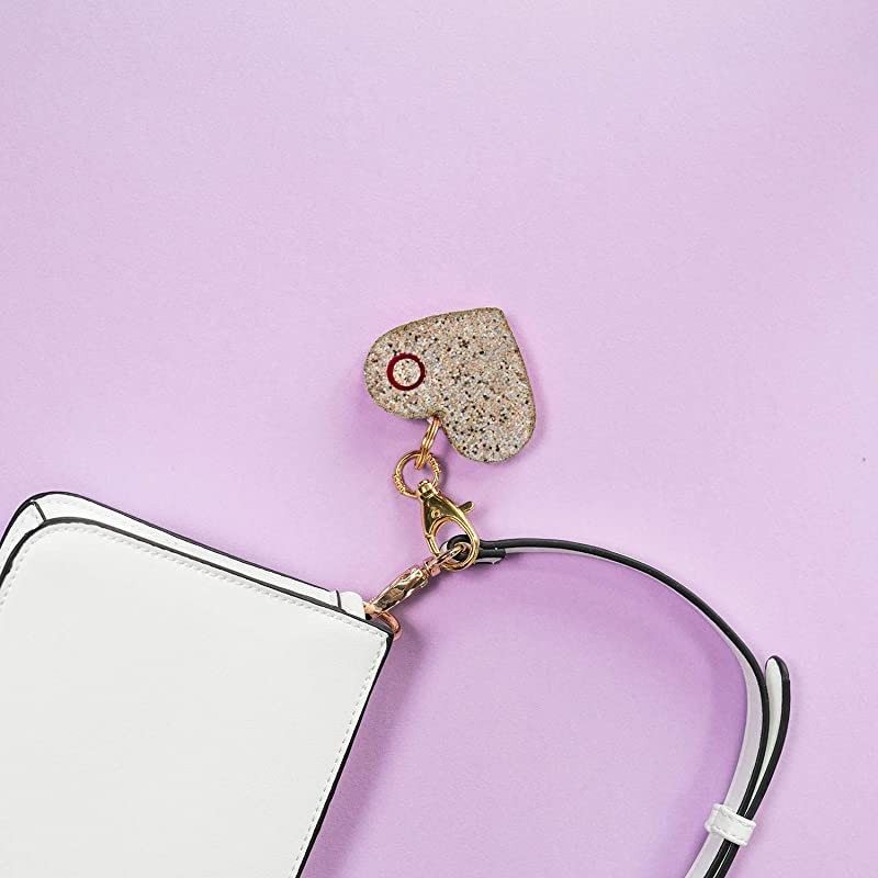 Safety Alarm for Women Ahhlarm SelfDefense Panic 115 Decibel Alarm Keychain for Women with LED Safety Light and Clip Champagne Glitter Heart