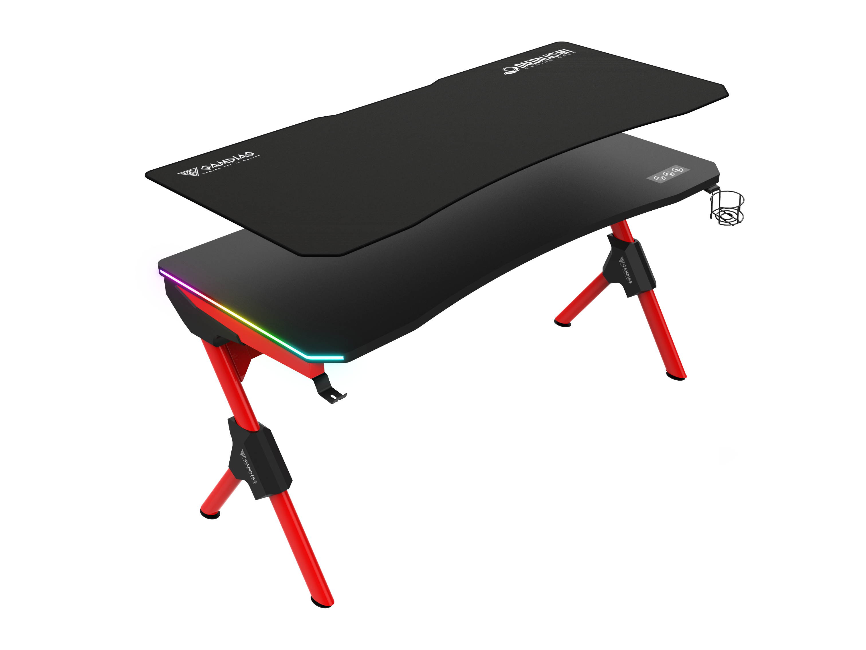 Gamdias DAEDALUS M1 60" RGB Gaming Desk, Computer Table, Giant Mouse Mat, Cup Holder and Headphone Hook