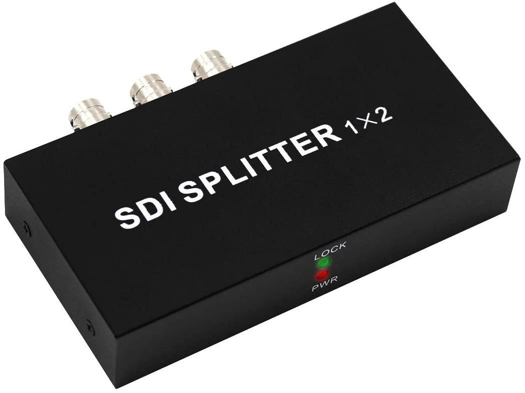 SDI 1X2 Splitter Supports 3G-SDI, HD-SDI, SD-SDI, 100M Full HD