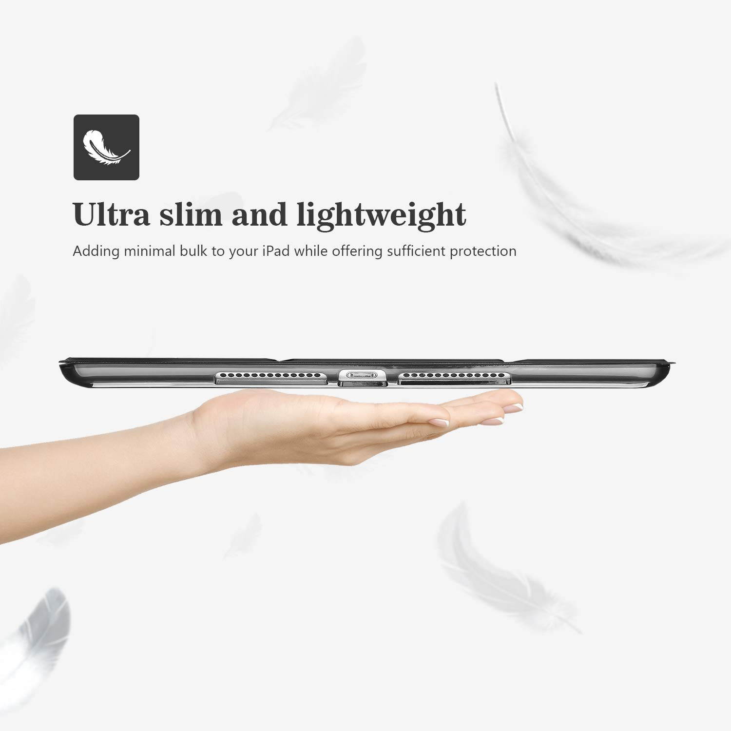 ProCase iPad 10.2 Case 2019 7th Gen Case with Flexible Soft TPU Back Cover, Slim Steady Stand Case for iPad 7th Generation (A2197 A2198 A2200) -Black