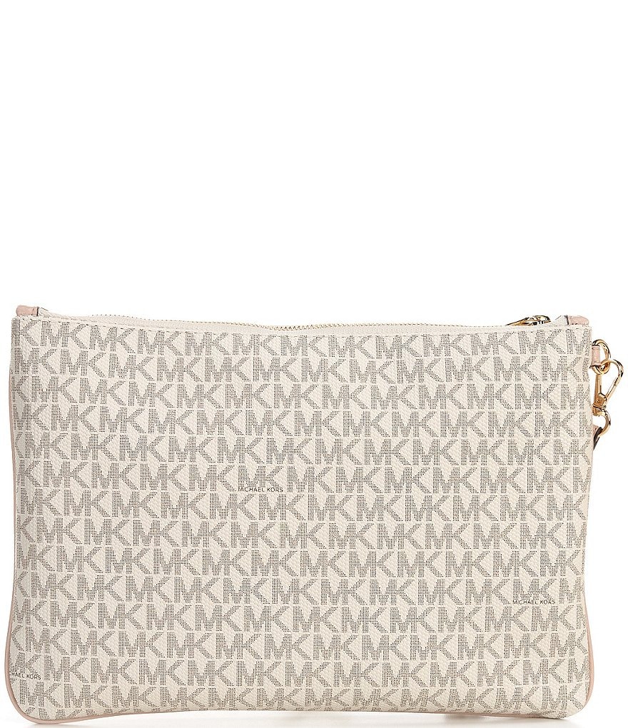 Michael Kors Zebra Signature Jet Set Double Zip Wristlet