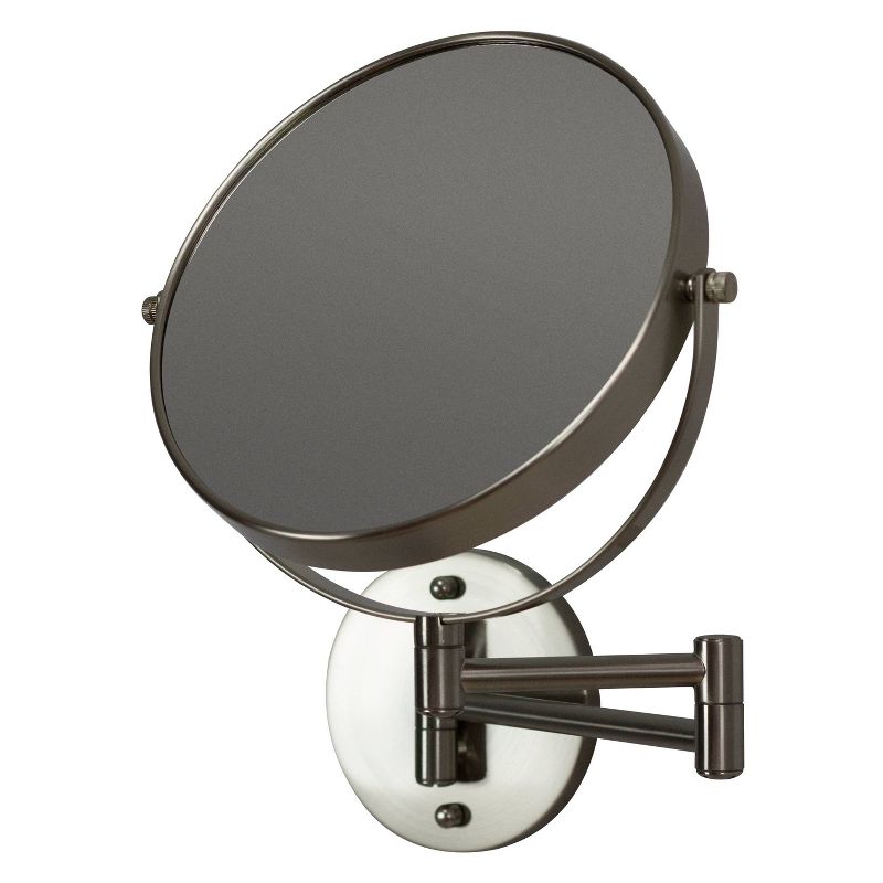 19.56" Round Wall Mount Magnifying Mirror Brushed Nickel - American Imaginations