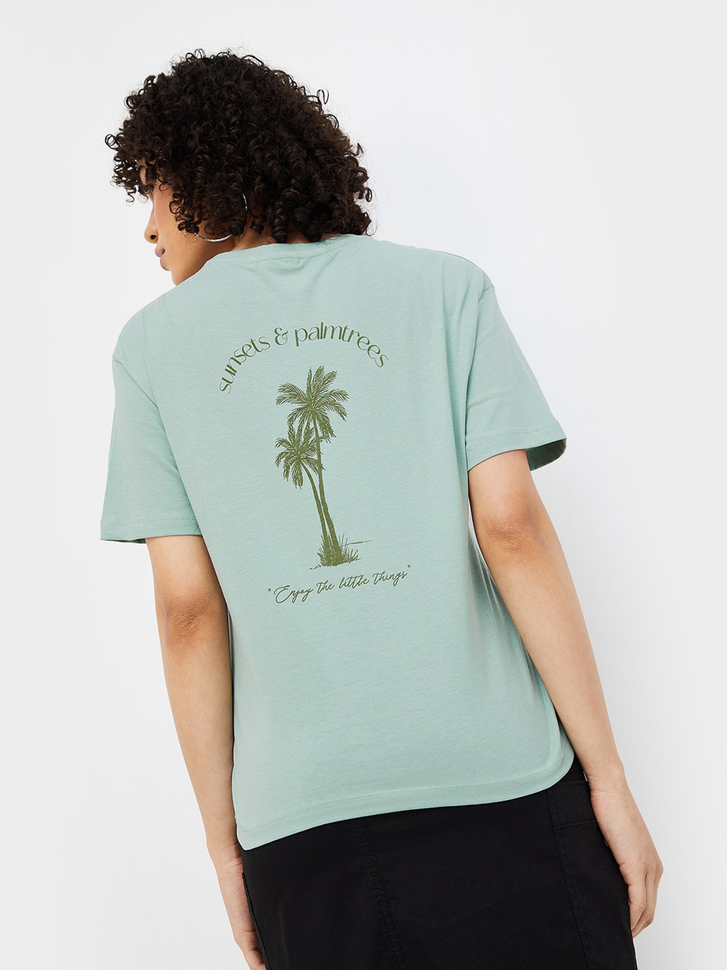Fame Forever by Lifestyle Sage Green Graphic Print T-Shirt