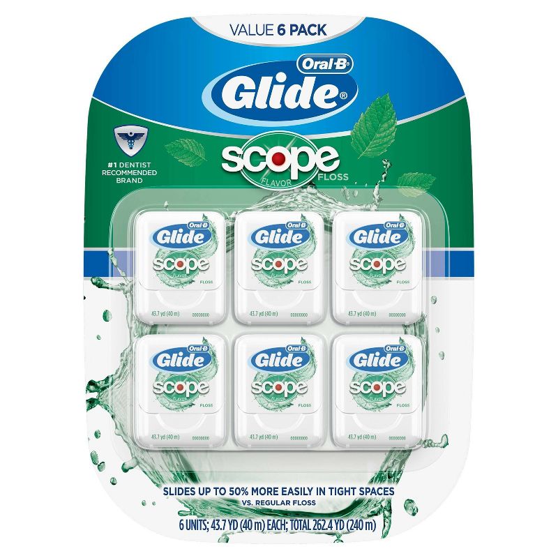 Oral-B Glide Floss with Scope Flavor - 40m/6pk