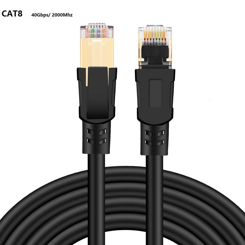 Cat8 Ethernet Cable,Outdoor&Indoor, 50 FT Heavy Duty High Speed 26AWG Cat8 LAN Network Cable 40Gbps, 2000Mhz with Gold Plated RJ45 Connector for router/gaming/Modem,Weatherproof fasrer than cat7 cat6