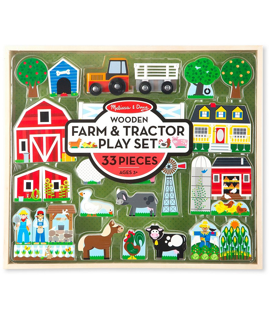 Melissa & Doug Wooden Farm & Tractor Play Set