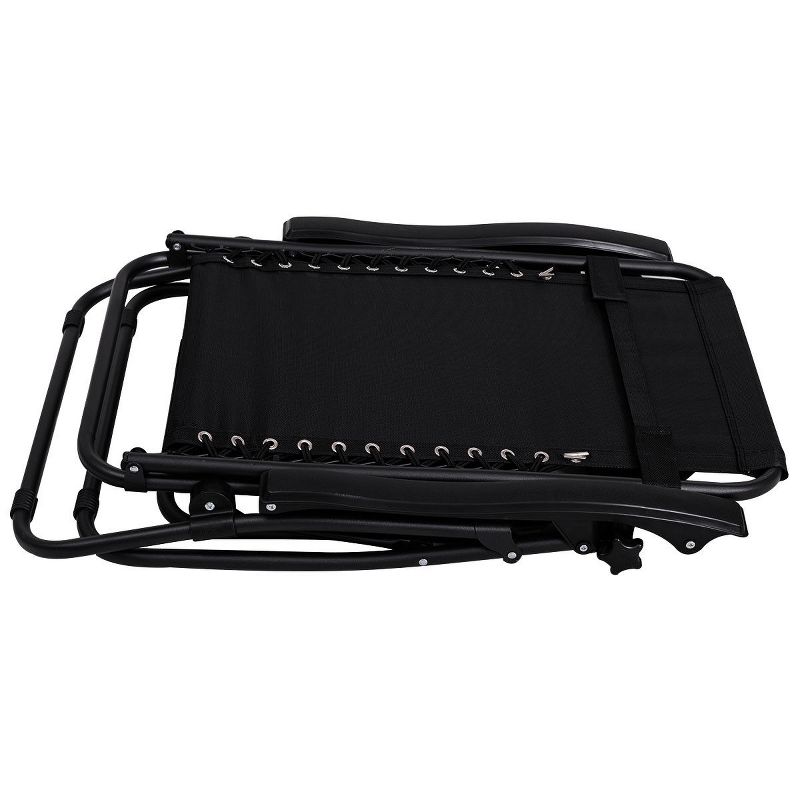 Costway 3PC Zero Gravity Reclining Lounge Chairs Table Pillows Folding Portable Black