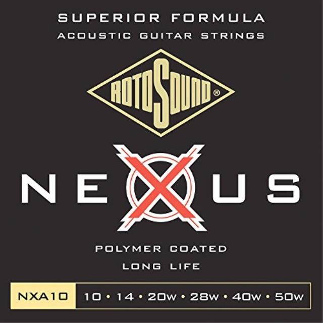 rotosound nxa10 nexus coated phoshor broze acoustic guitar strings 10 14 20 28 40 50