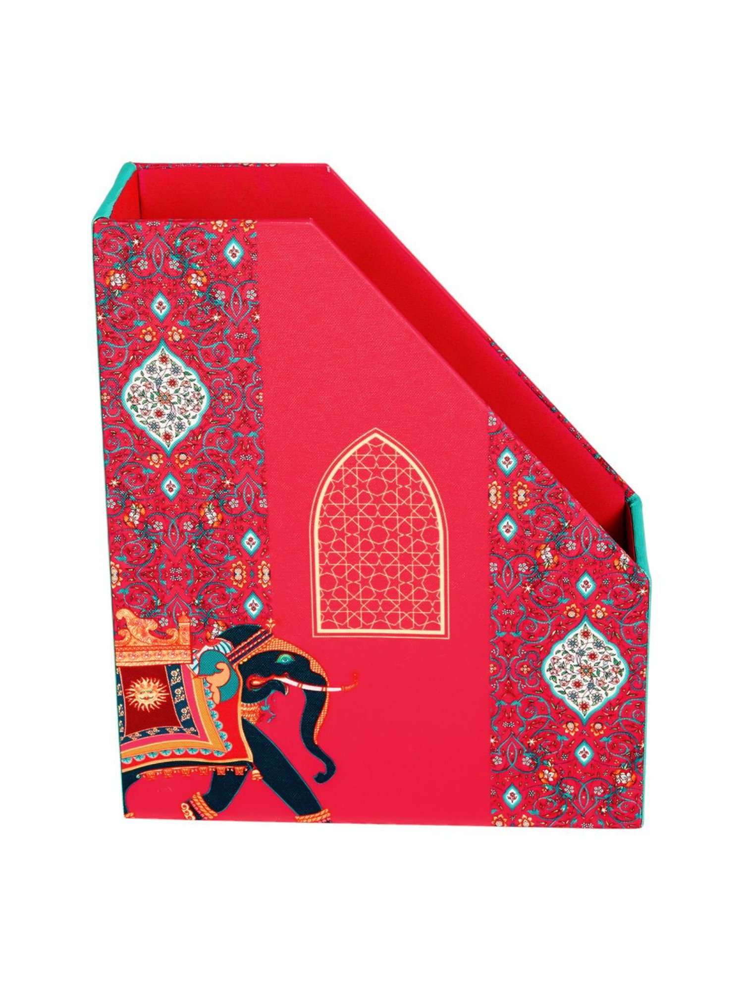 SEJ by Nisha Gupta Red Magazine Rack - Set of 1