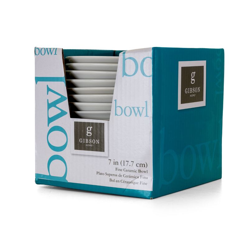 Gibson Home Noble Court 12 Piece Fine Ceramic Bowl Set in White