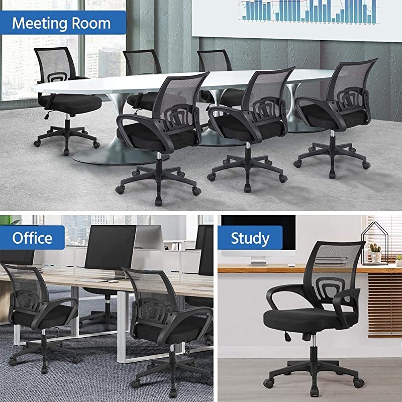 Office Chair Ergonomic Desk Chair MidBack Big Computer Chair Mesh Swivel Chair with Lumbar Support