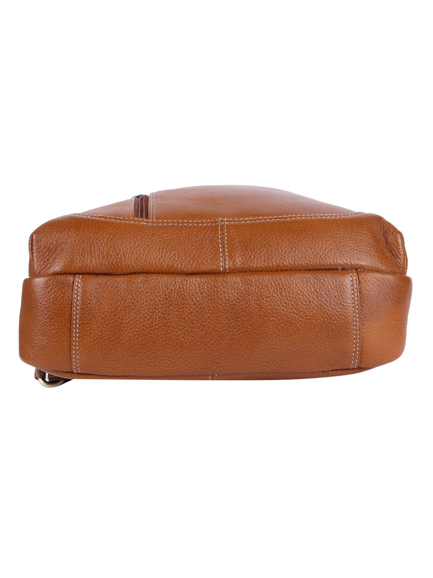 HiLEDER Pure Genuine Leather Sling Cross Body Outdoor Passport Chest Bag for Men and Women, Tan