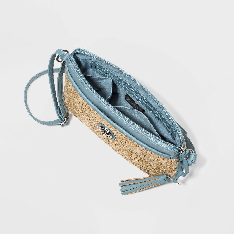 Bueno Straw Crossbody Bag - Blue