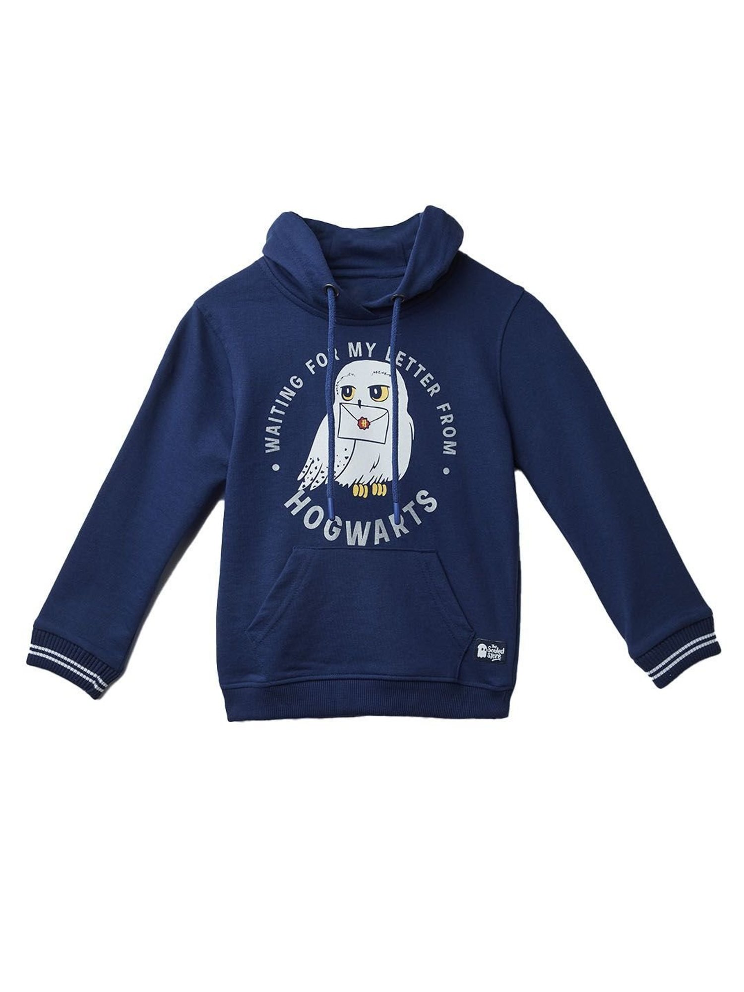 The Souled Store Kids Navy Printed Full Sleeves Hoodie