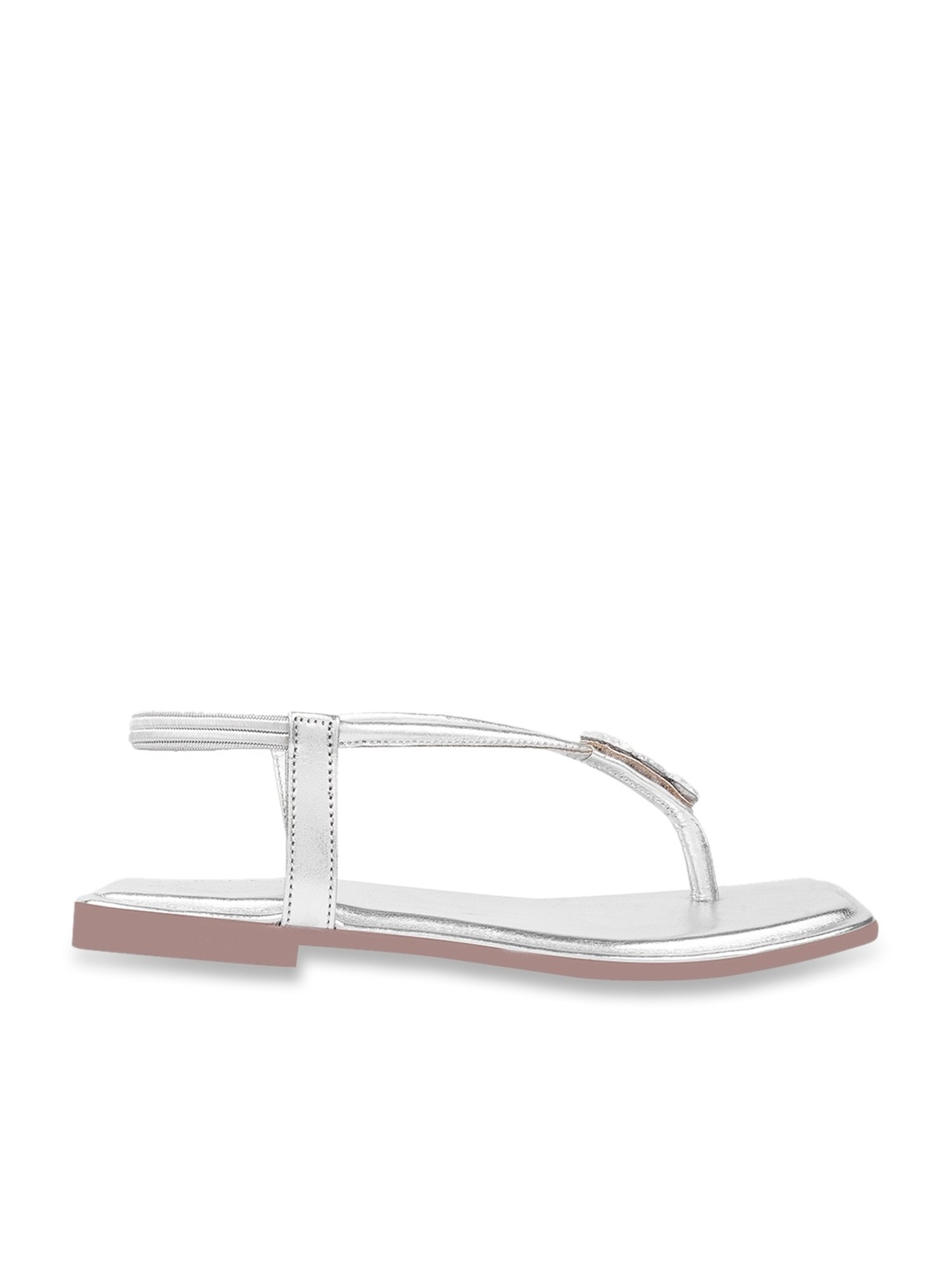 Shoetopia Women's Silver Sling Back Sandals