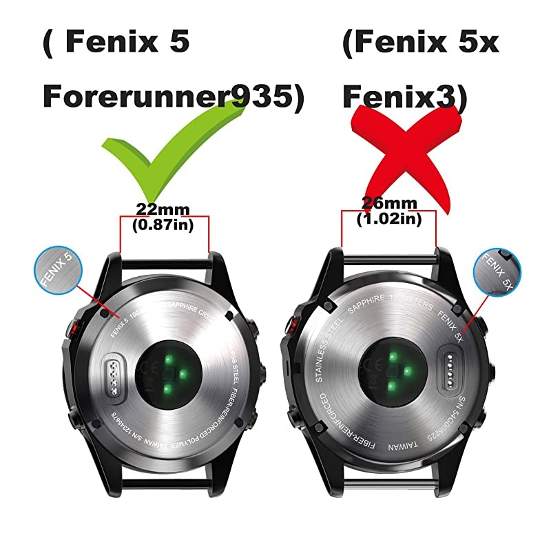 Compatible with Fenix 5 Band Easy Fit 22mm Width Soft Silicone Watch Strap Replacement for Fenix 5Fenix 5 PlusForerunner 935Approach S60Quatix 5 Army Green