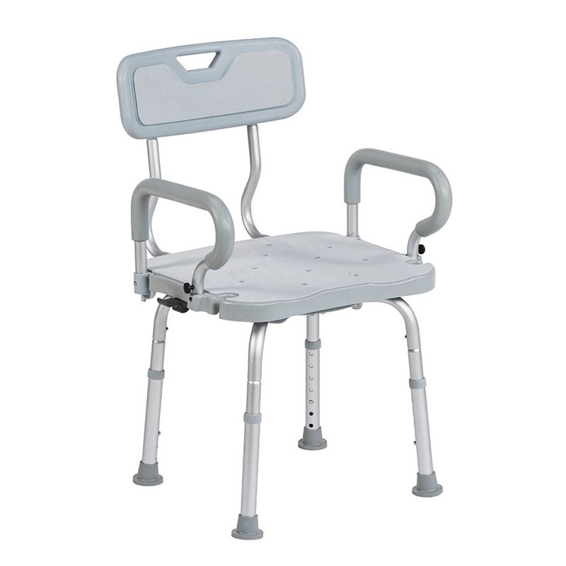 Drive Medical RTL12A001-GR PreserveTech 360 Degrees Swivel Adjustable Height Compact Bath Chair with 350 Pound Weight Capacity, Grey
