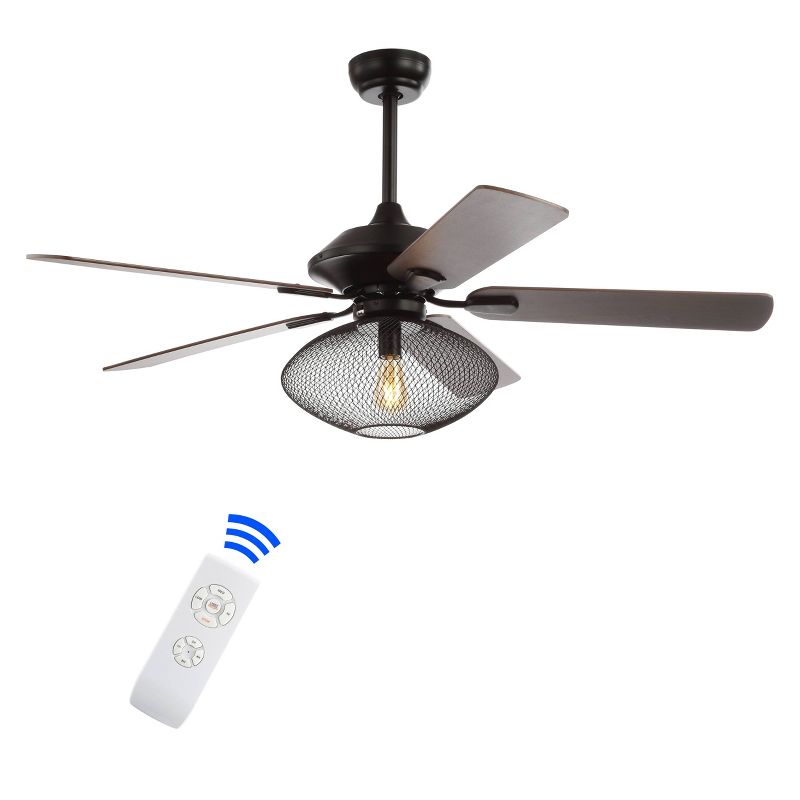 52" LED Mid Century Ceiling Fan with Remote Oil Rubbed Bronze - Jonathan Y