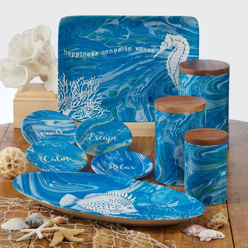 3pc Earthenware Fluidity Canister Set - Certified International