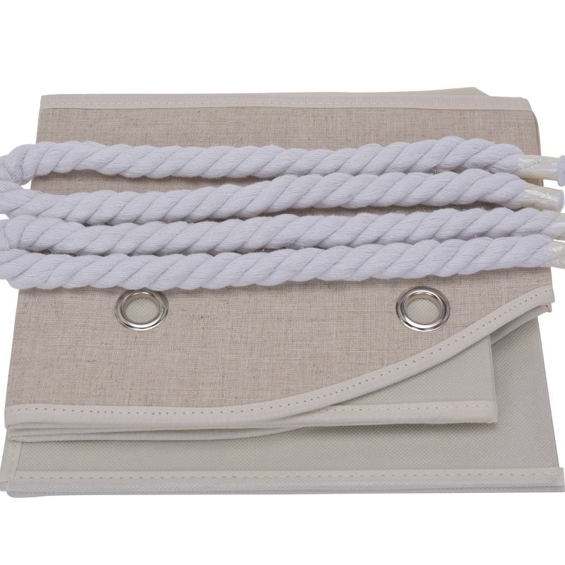 StorageWorks Set of 2 30L Fabric Storage Bins with Cotton Rope Handles and Low Front Wall Beige