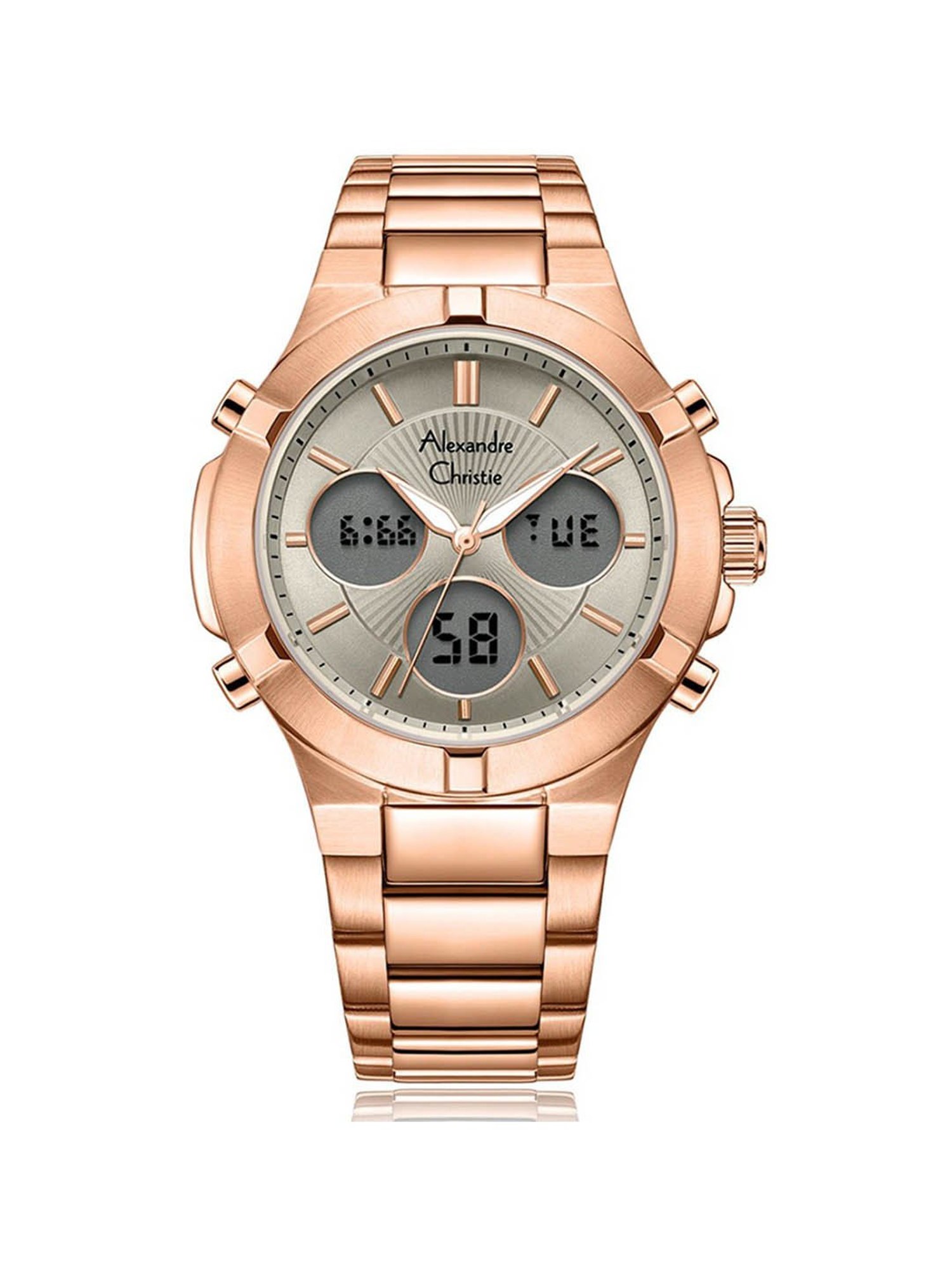 ALEXANDRE CHRISTIE 9400LHBRGLG Analog-Digital Watch for Women