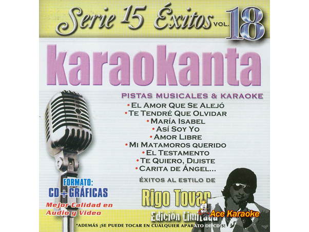 Karaokanta KAR-1518 - Al Estilo de Rigo Tovar Edicion Limitada Spanish CDG