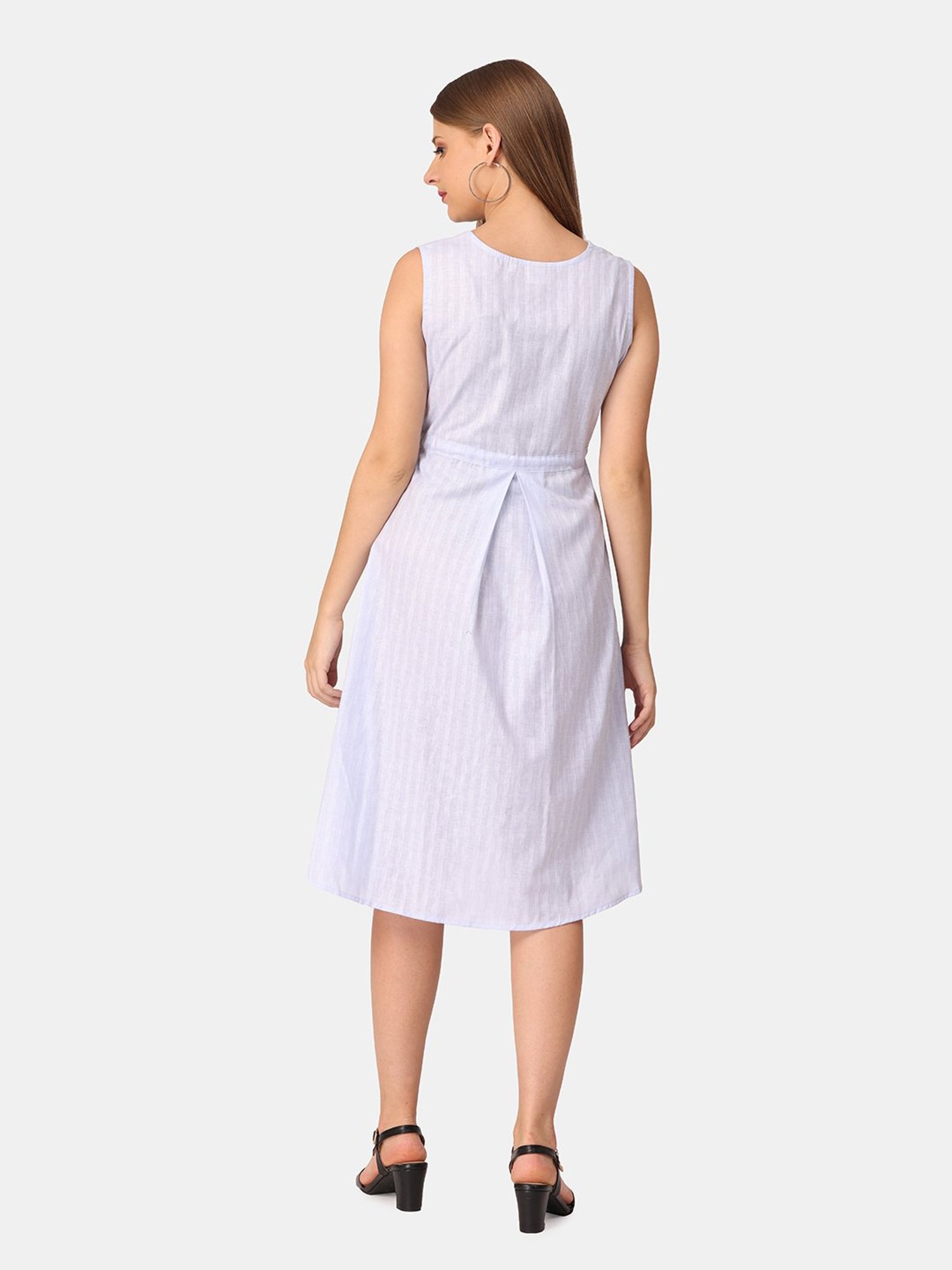 The Mom Store Lilac Striped Maternity Dress