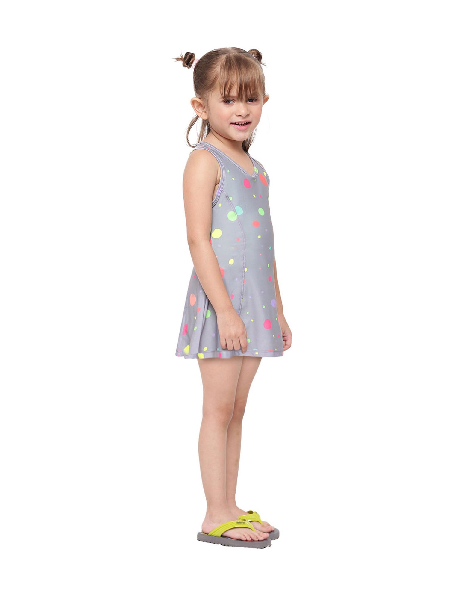 IO Kids Grey Printed Dress