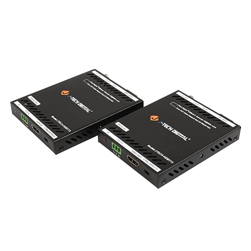 HDBaseT HDMI Extender 4K@60 420 Ultra HD Extender Over Single Cable CAT5e/6A up to 230ft (1080P) 130ft(4K) Supports HDCP 2.2/1.4, RS232, Bi-Directional IR and PoE