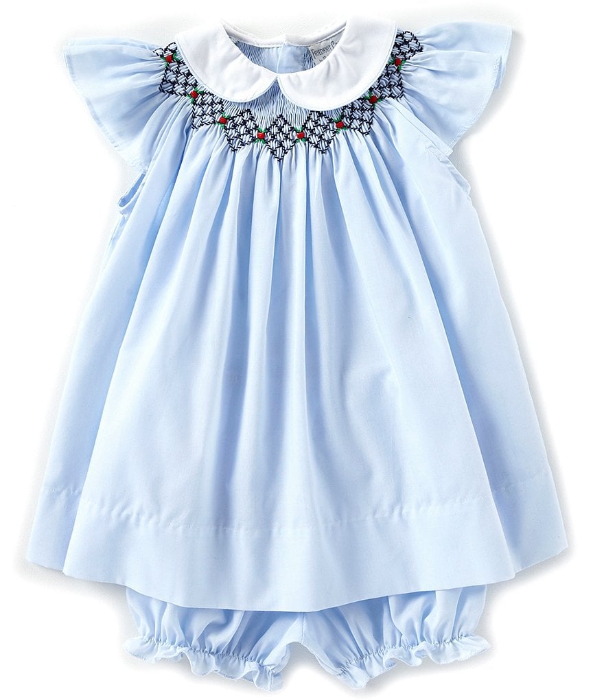 Friedknit Creations Baby Girls 3-9 Months Argyle Smock Dress