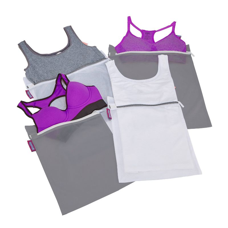 Woolite 4pk Active wear Wash Bag Set White/Gray
