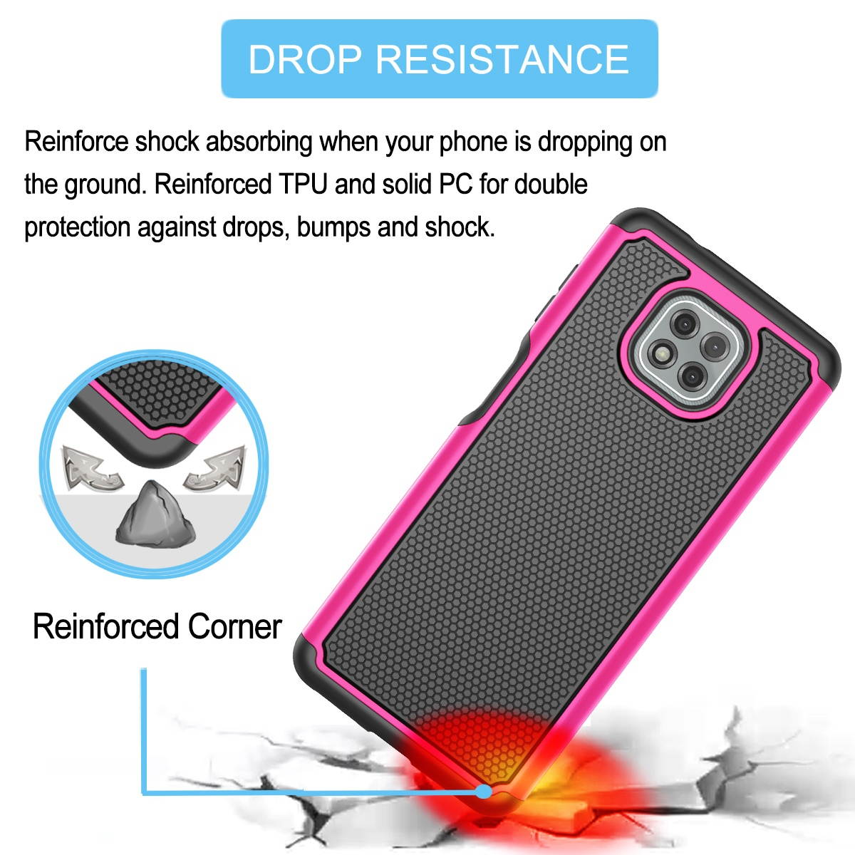 Moto G Power 2021 Case, Tekcoo Motorola Moto G Power Phone Case Hard Plastic Scratch Resistant Bumper Grip Sturdy Full Body Protective Shockproof Phone Cases Cover For Moto G Power 2021, Turquoise